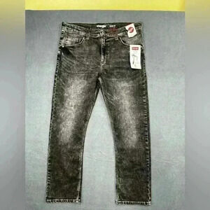Wrangler Slim Fit Boys Husky 16 black Faded Denim NWT stretch comfy (0309)
